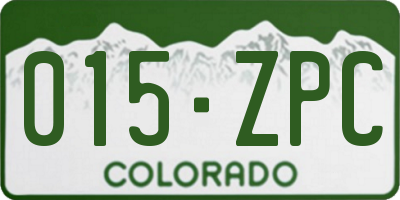 CO license plate 015ZPC