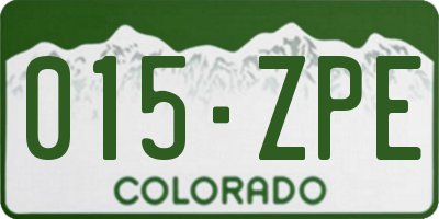 CO license plate 015ZPE
