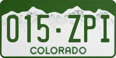 CO license plate 015ZPI