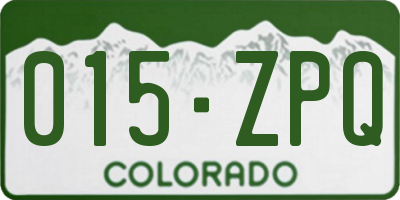 CO license plate 015ZPQ
