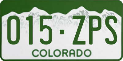 CO license plate 015ZPS