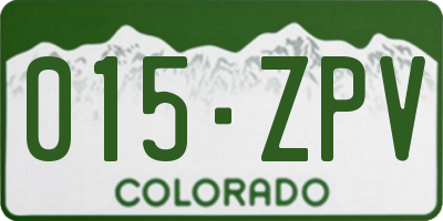 CO license plate 015ZPV