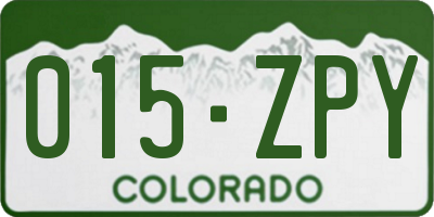 CO license plate 015ZPY