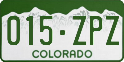 CO license plate 015ZPZ