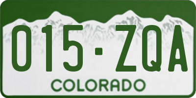 CO license plate 015ZQA