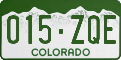 CO license plate 015ZQE
