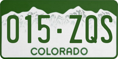 CO license plate 015ZQS