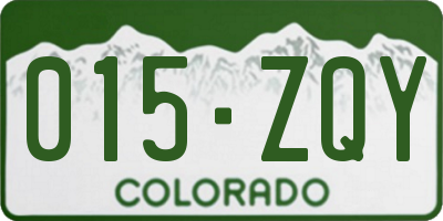 CO license plate 015ZQY