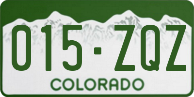 CO license plate 015ZQZ