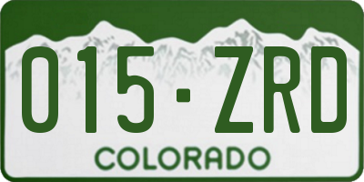 CO license plate 015ZRD