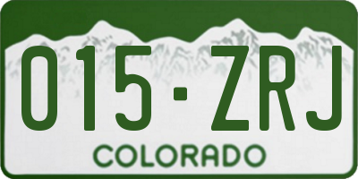 CO license plate 015ZRJ
