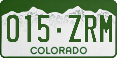 CO license plate 015ZRM