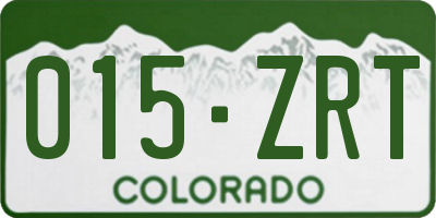 CO license plate 015ZRT