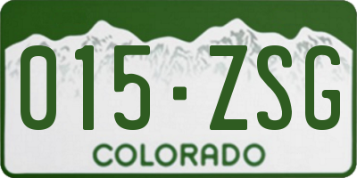 CO license plate 015ZSG
