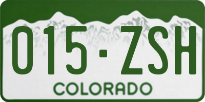 CO license plate 015ZSH