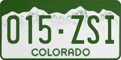 CO license plate 015ZSI