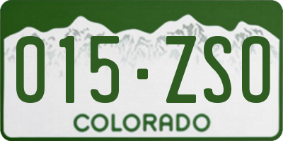 CO license plate 015ZSO