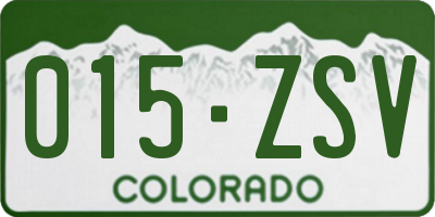 CO license plate 015ZSV