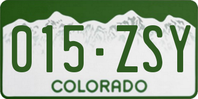 CO license plate 015ZSY