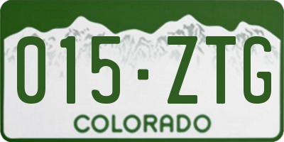 CO license plate 015ZTG