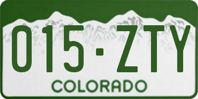 CO license plate 015ZTY