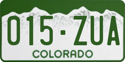 CO license plate 015ZUA