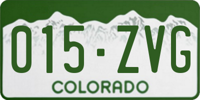 CO license plate 015ZVG