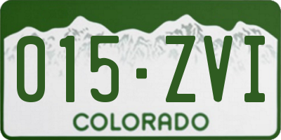CO license plate 015ZVI