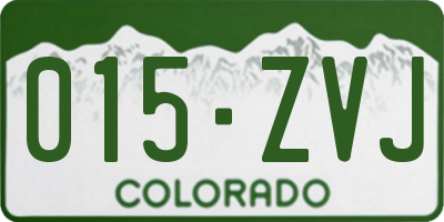 CO license plate 015ZVJ