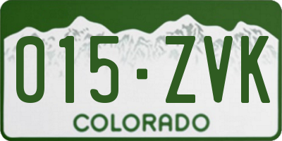 CO license plate 015ZVK