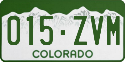 CO license plate 015ZVM