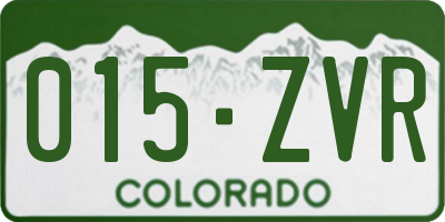 CO license plate 015ZVR