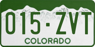 CO license plate 015ZVT