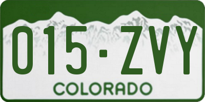 CO license plate 015ZVY
