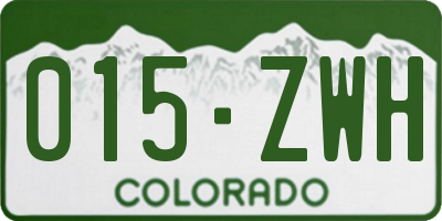 CO license plate 015ZWH