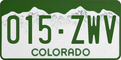 CO license plate 015ZWV