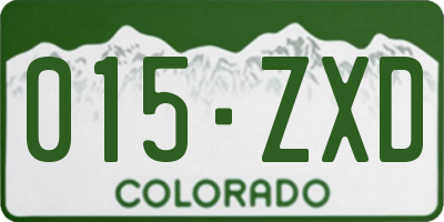 CO license plate 015ZXD