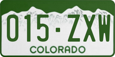 CO license plate 015ZXW