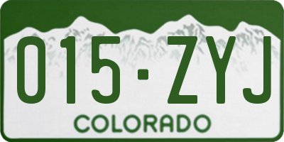 CO license plate 015ZYJ
