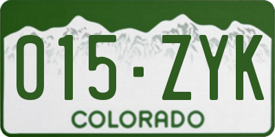 CO license plate 015ZYK