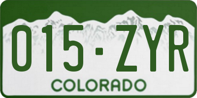CO license plate 015ZYR