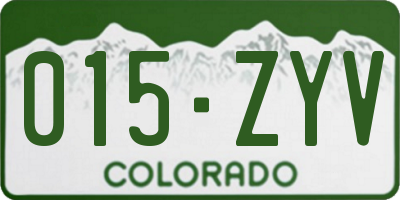CO license plate 015ZYV