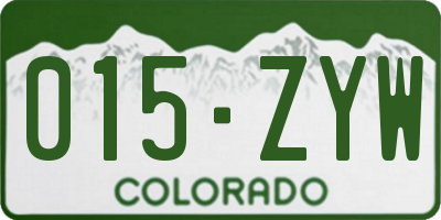 CO license plate 015ZYW