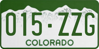 CO license plate 015ZZG