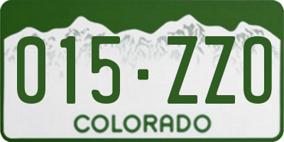 CO license plate 015ZZO