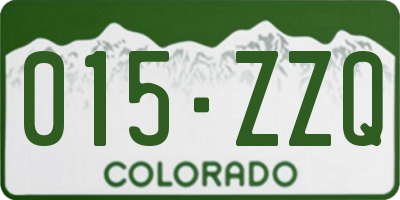 CO license plate 015ZZQ