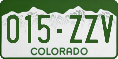 CO license plate 015ZZV