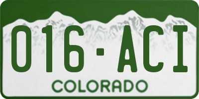 CO license plate 016ACI