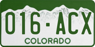 CO license plate 016ACX