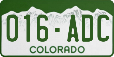CO license plate 016ADC
